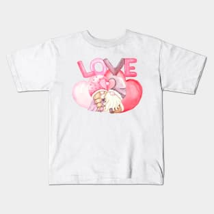 Love Gnomes Hearts Kids T-Shirt